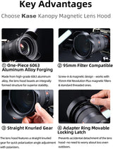 Kase Kanopy Metal Lens Hood for Revolution 95mm Magnetic Filters (Hood + 95mm Adapter)